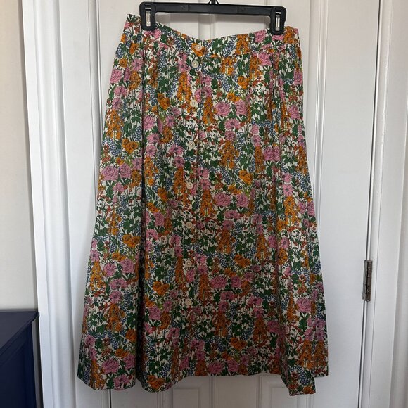 J. Crew Button-up midi skirt in Liberty® Mini Floral Walk - Picture 2 of 6